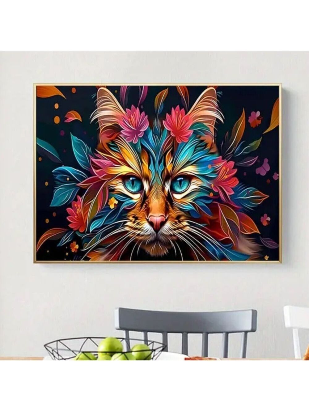 “Kaleidoscope Cat” Canvas Print Vibrant Wall Art - Picture 7 of 10
